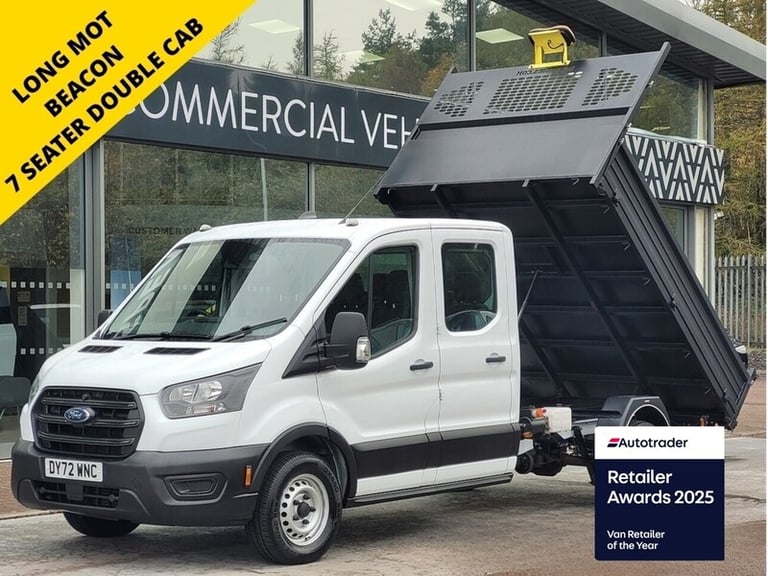 2022 Ford Transit 350 EcoBlue Leader 7 Seat Crew Cab 1-Way Tipper with Tow Pack, Beacon, Crui Tip...