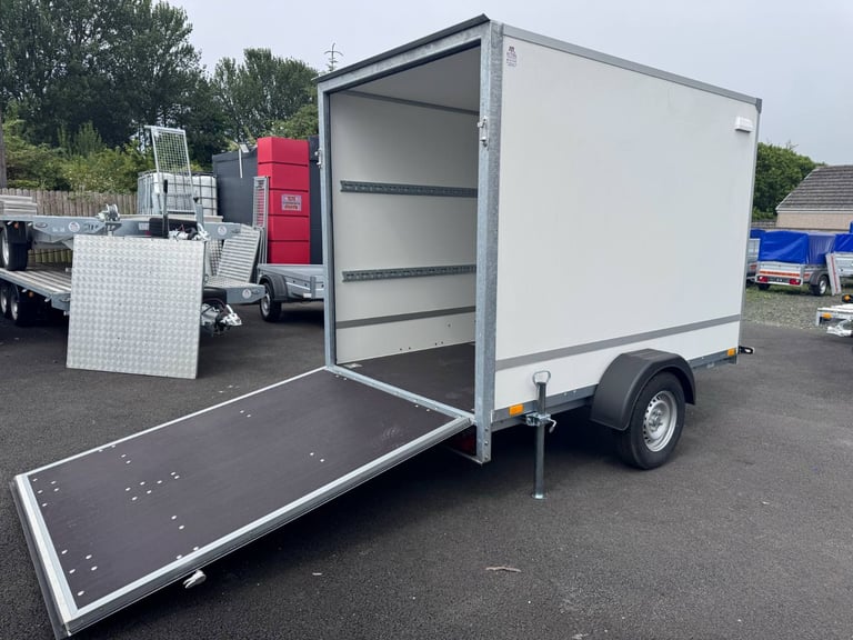 Brand New 8ft x 5ft x 6ft Single Axle Box Trailer With Ramp 1300KG Braked