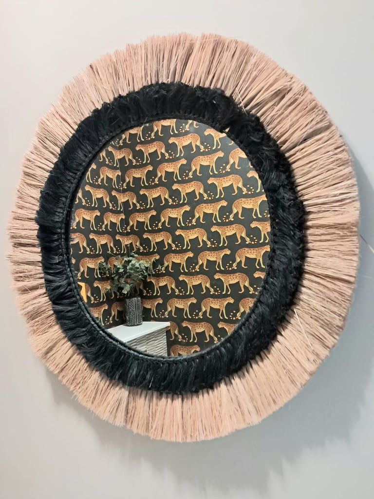 image for Large African Style Circular Mirror