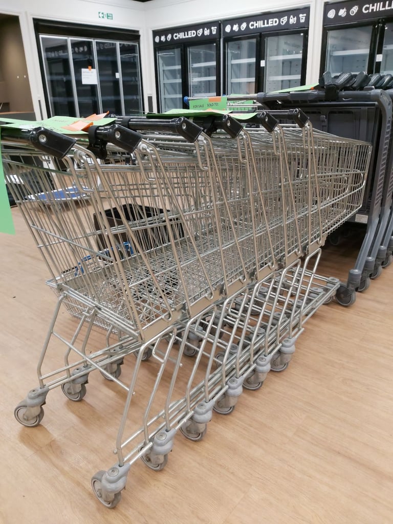 image for 6 x Small metal shopping trolley