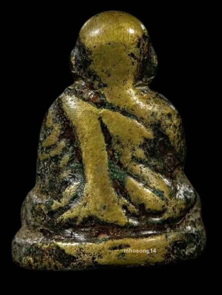 Real Lp Ngern Thai Amulet Wat Bangklan 2460BE Old Buddha Statue Talisman Luck