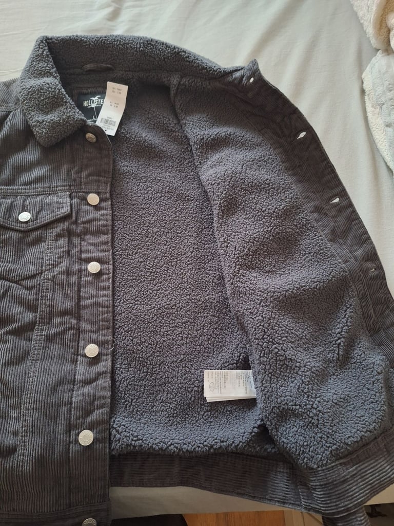 Brand New still has Tags on it. Charcoal sherpa wool lined Trucker Jacket M/L 
