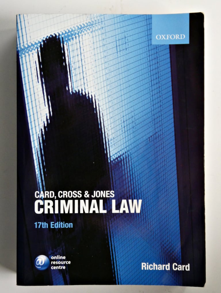 Card, Cross and Jones Criminal Law By Richard Card – 17th Edition – Free UK P&P