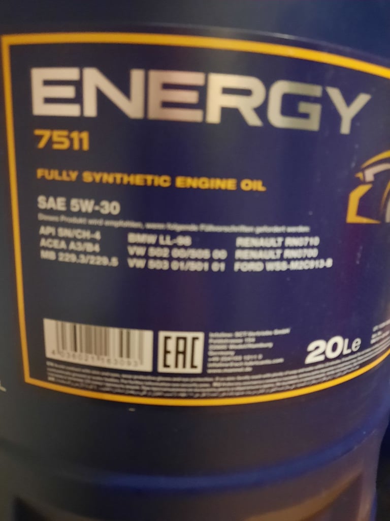 Mannol oil 20l. 5w 30.Fully synthetic for petrol and diesel.  Can deliver 