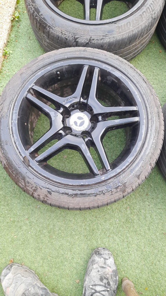 2 Black Mercedes AMG alloy Wheels 18inch Sold individually in West London Area