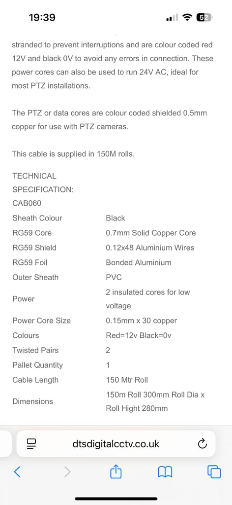 150m PTZ Combo Cable BNIB
