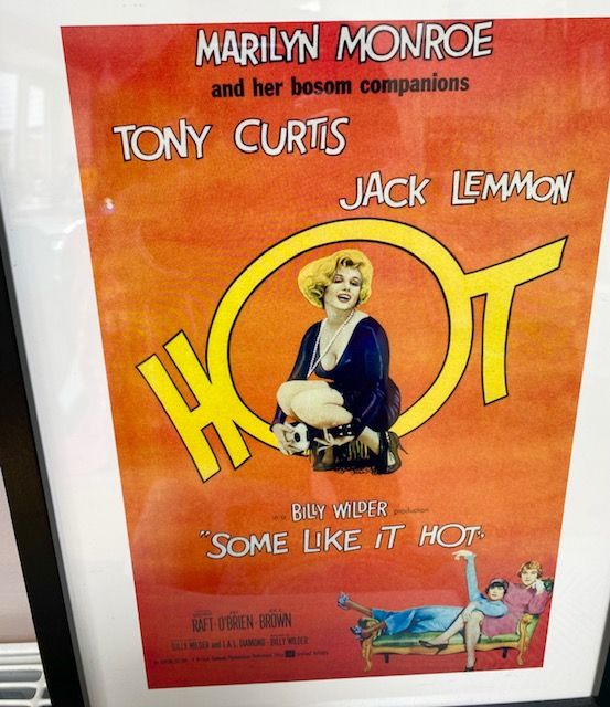 SOME LIKE IT HOT FILM POSTER WALL PRINT, MARILYN MONROE, FRAMED GLAZED 