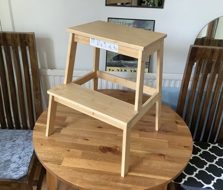 image for IKEA step stool bamboo 427x400x496mm
