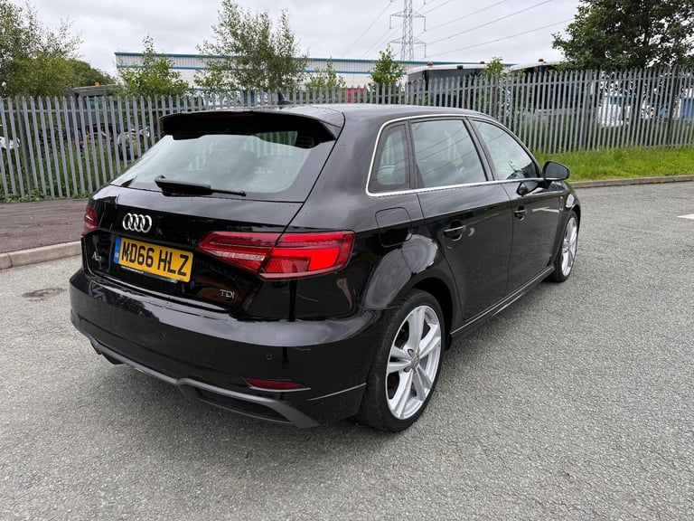 2016 66 REG AUDI A3 S LINE 1.6 DIESEL 5 DOOR BLACK HATCHBACK EURO 6 ULEZ