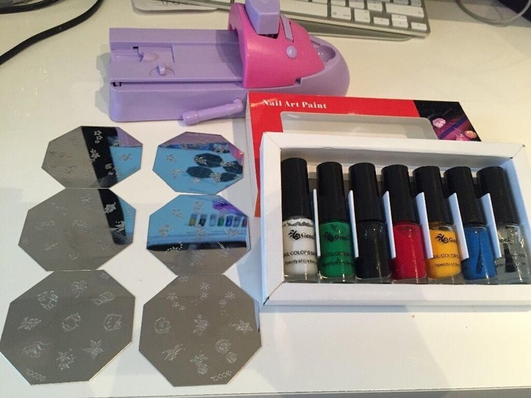 image for Nail stamping printing machine with nail art colours 