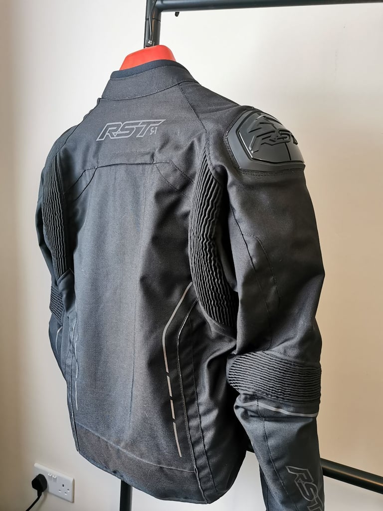 Men's Small Motorbike Jacket RST S-1 CE Textile Jacket - Black