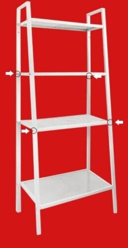 Brand New FLATPACK Metal 4 Tier Ladder Bookcase Bookshelf 