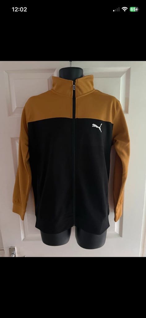 image for Men's Puma Running Jacket In Mustard/Black In Size Large