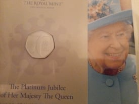 Queen elizabeth ii royal mint 50p in sealed pack.