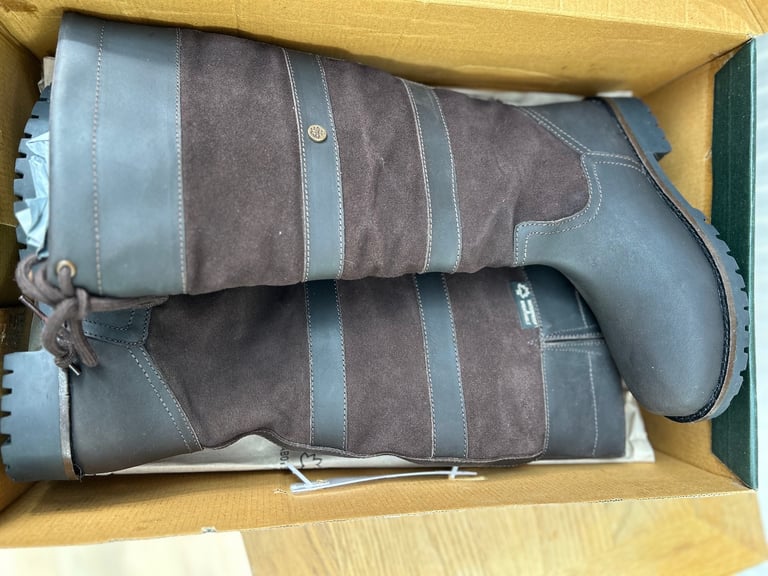 Cabotswood Amberley Oat Chocolate Ladies Long Boots Waterproof UK Size 6