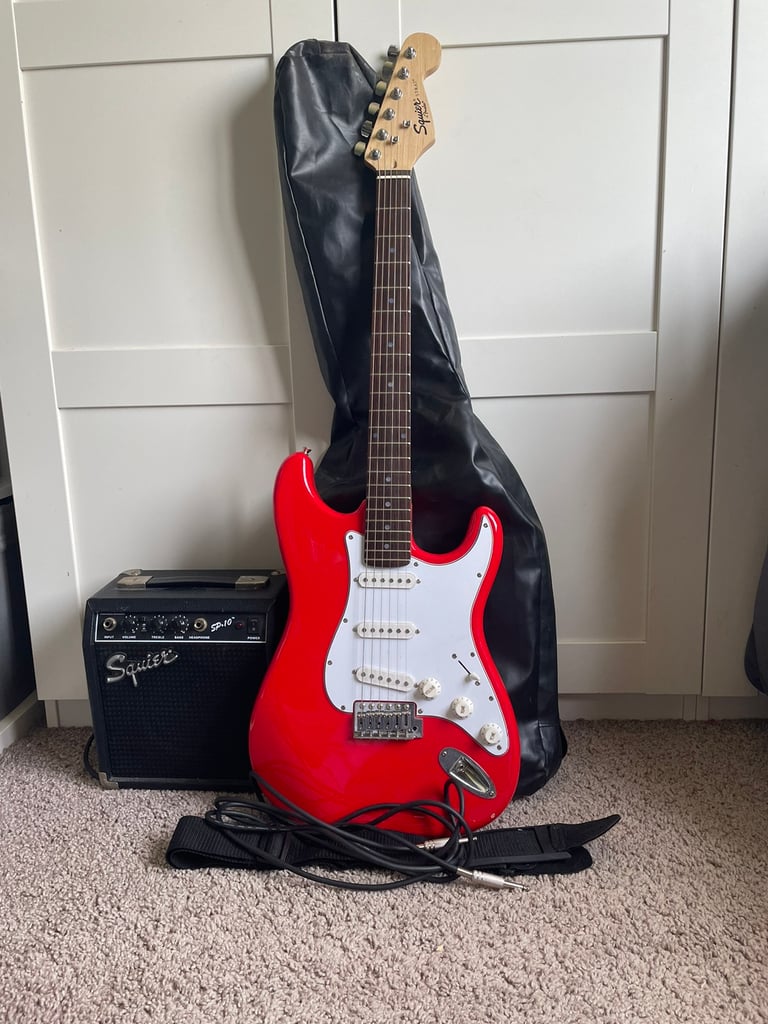 Squier guitar and amp