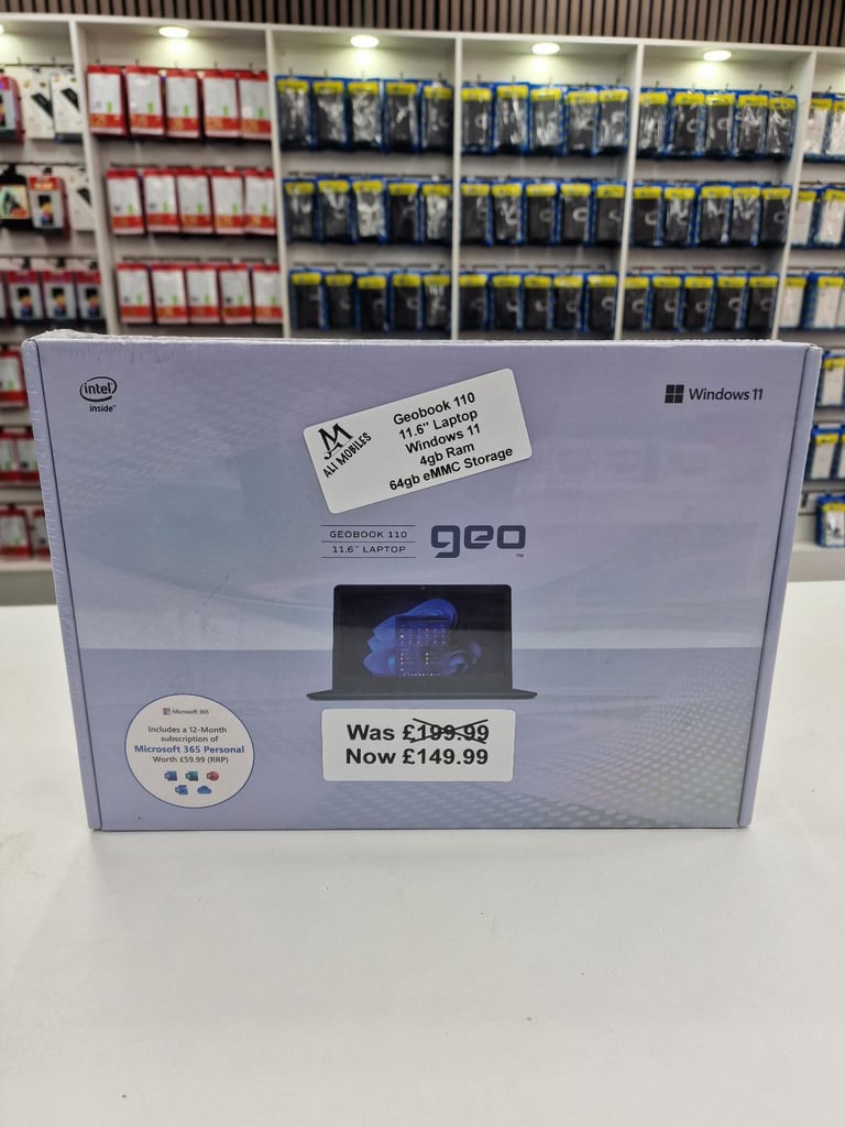 image for Brand New Laptop Geobook 110 11.6 Inch Windows 11 4gb Ram 64gb eMMC Storage
