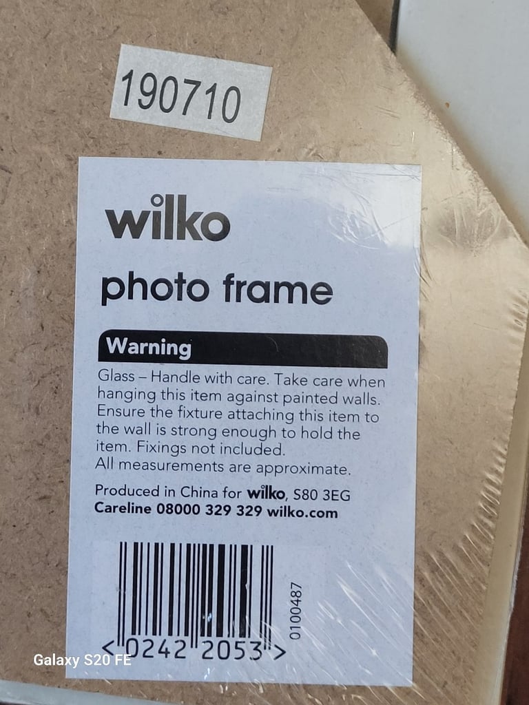 Wilko 10x8" (25x20cm) Pewter Effect Photo Frame - Hang Landscape or Portrait