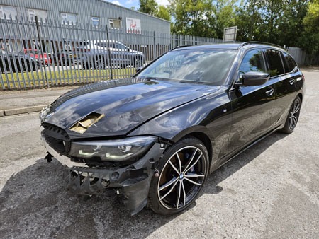2021 21 BMW 3 SERIES 318d MHT M Sport 5dr Step Auto Black Damaged Salvage