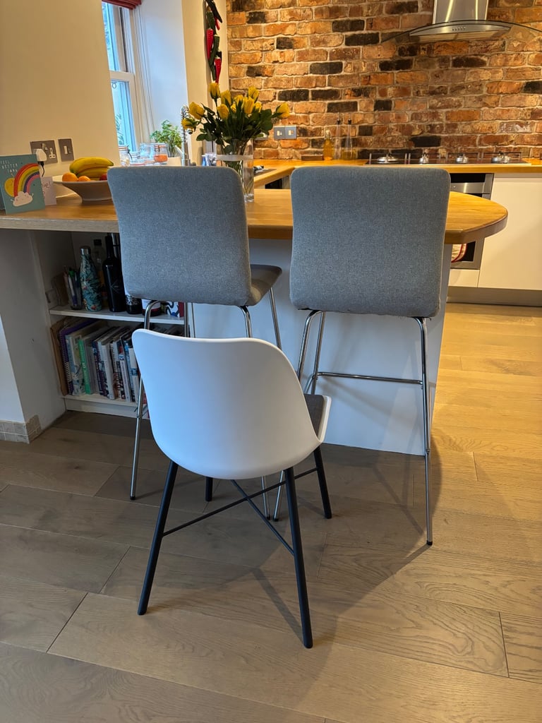 image for 2 Grey Kitchen Bar Stools