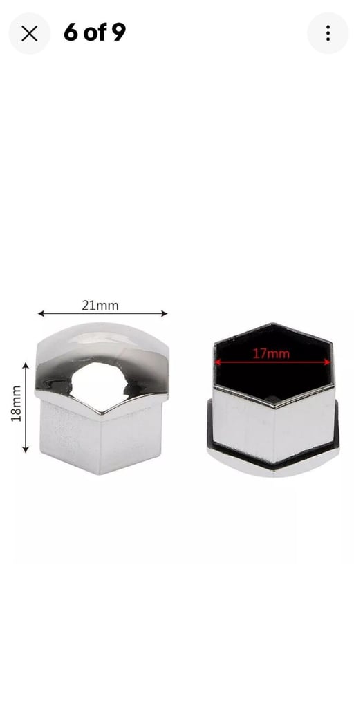  New Wheel Nut Cover Caps 17mm Chrome Silver 
