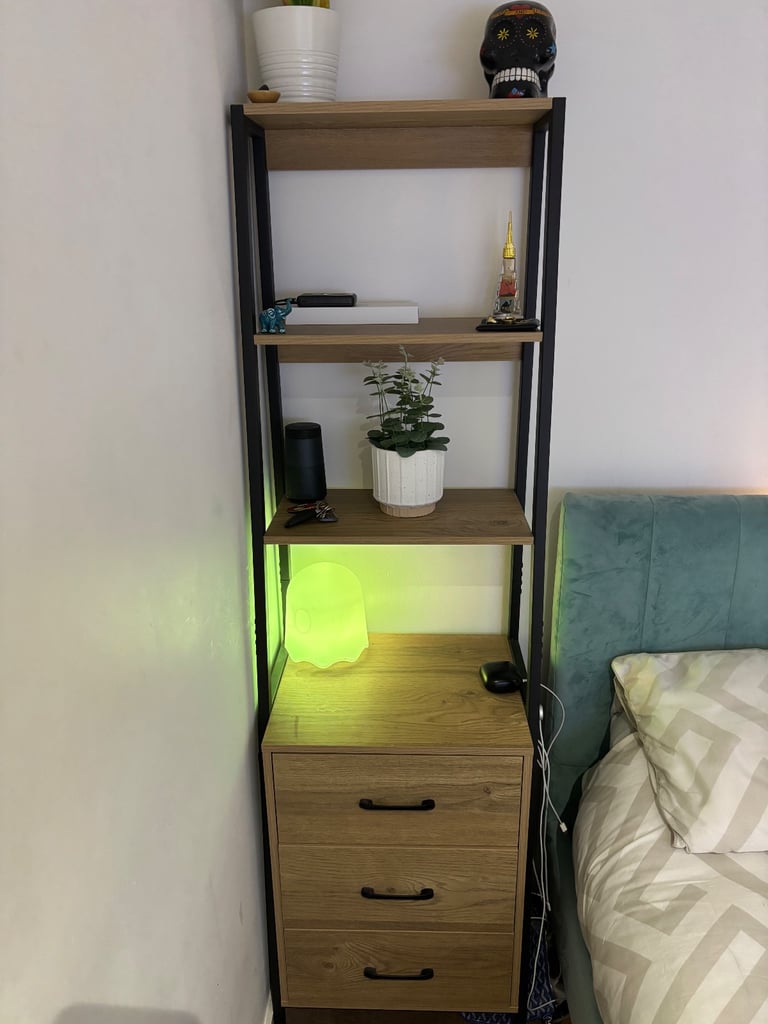 Tall Bookshelf Shelves with Drawers Storage