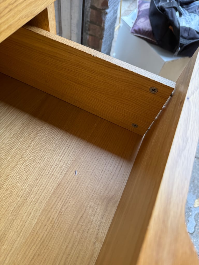 FREE DELIVERY HABITAT SOLID OAK TALLBOY CHEST OF 5 DRAWERS GOOD CONDITION