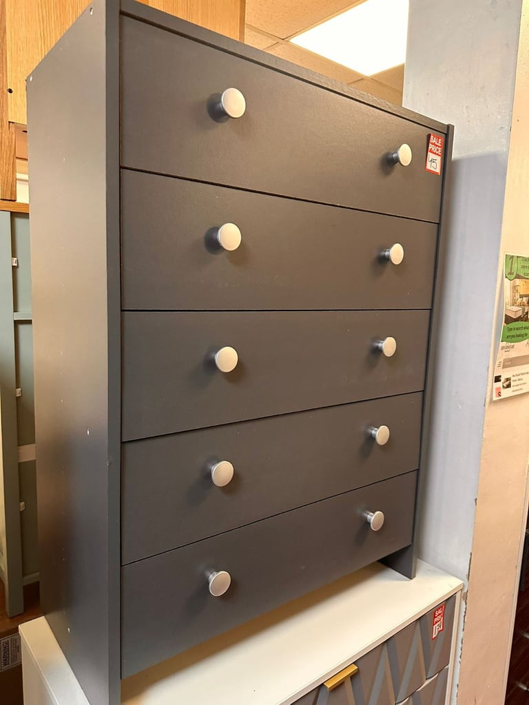 Seville 5 drawer chest - Anthracite 