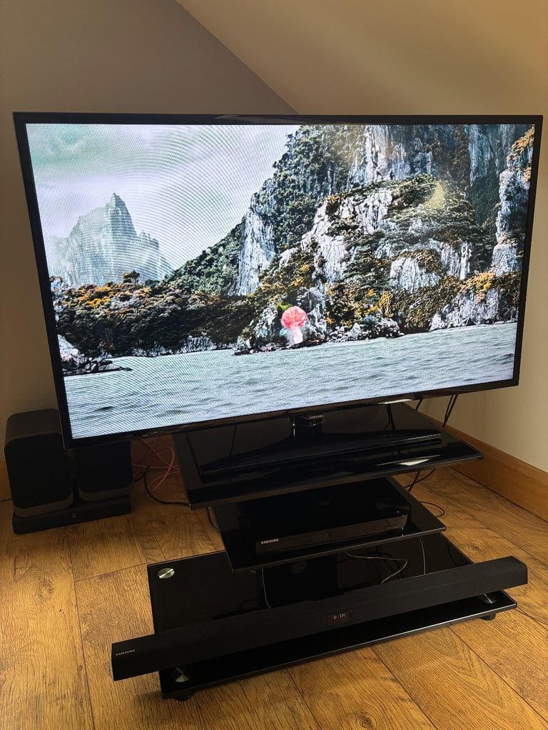 SOLD  - Samsung 46” Smart TV with BluRay Player and matching Samsung Soundbar with Subwoofer.
