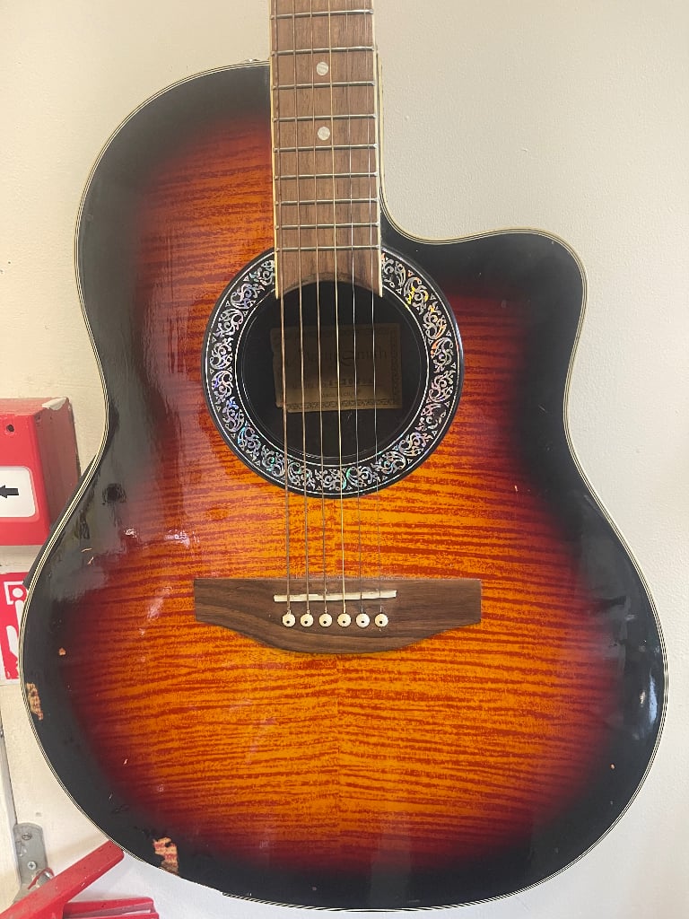 Martin Smith electro acoustic Bowl Round Back guitar Tiger Stripe Burst Brown?