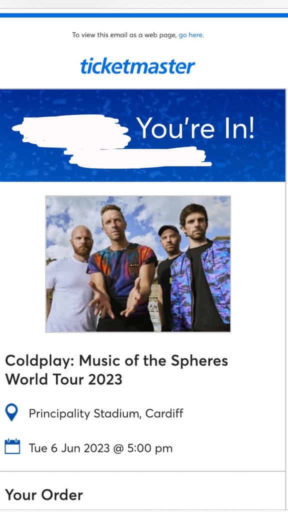 COLDPLAY 6th JUNE