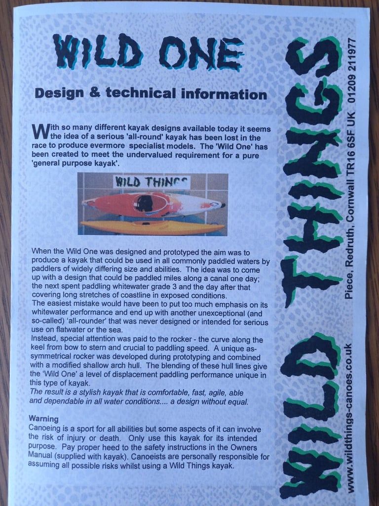 Wild Things Wild One Kayak