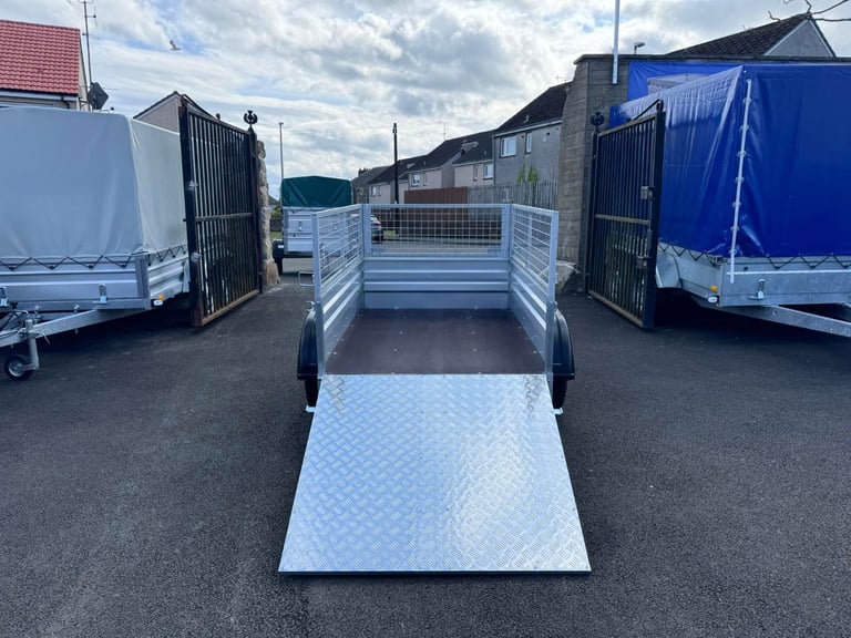 NEW 5ft X 4ft (B162) SINGLE AXLE NIEWIADOW TRAILER WITH 40CM MESH AND RAMP 750KG