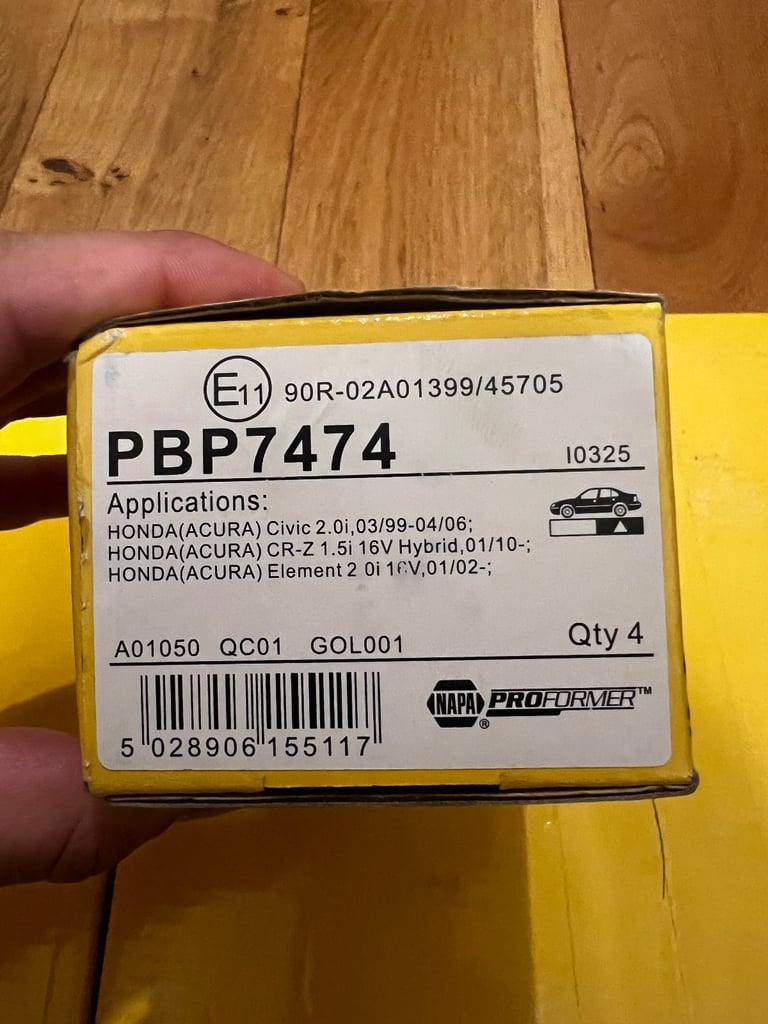 Honda mk7 rear discs & pads  5 stud 