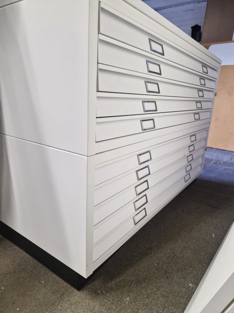 Bisley A1 Plan File Chest Filing Cabinet with 10 drawers for drawing prints etc in excellent 