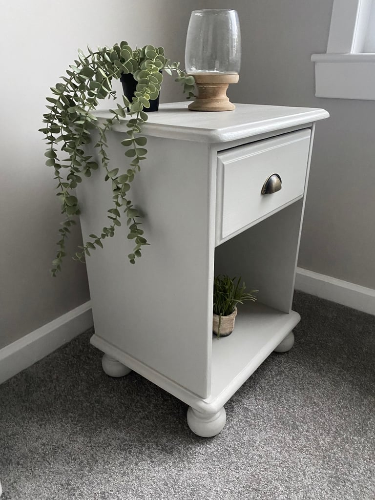 Pine painted bedside table