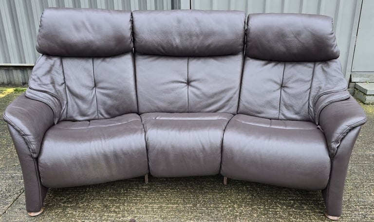 image for Himolla Curve Leather 3 Seater Recliner Sofa 241025
