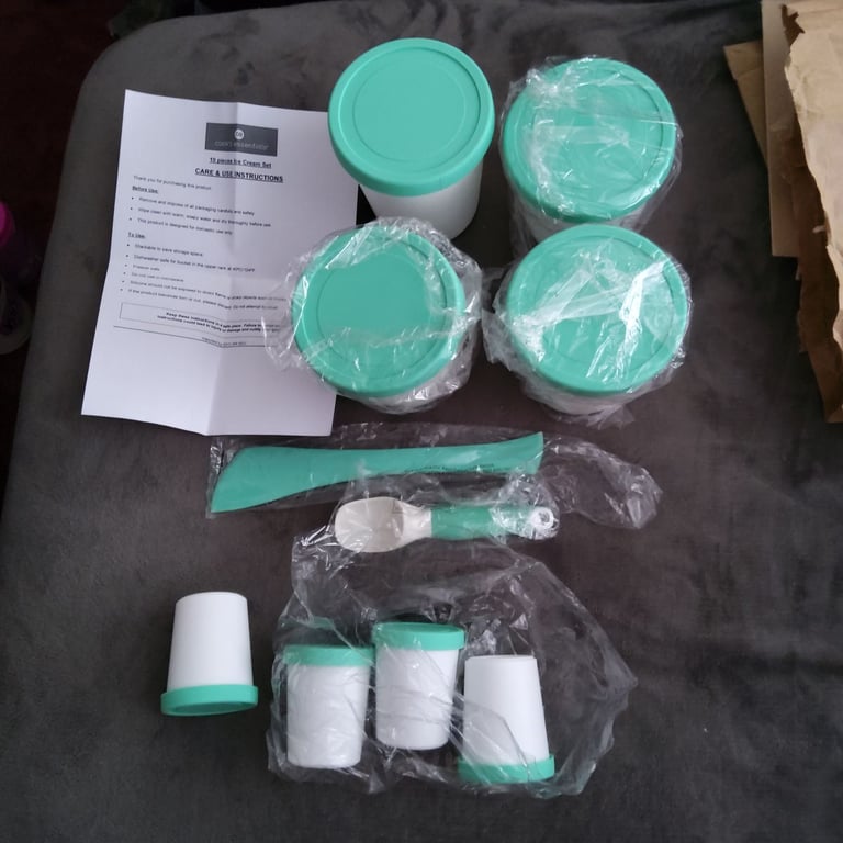 image for Cooks's Essentials 10 Piece Ice Cream Set Reusable Jars