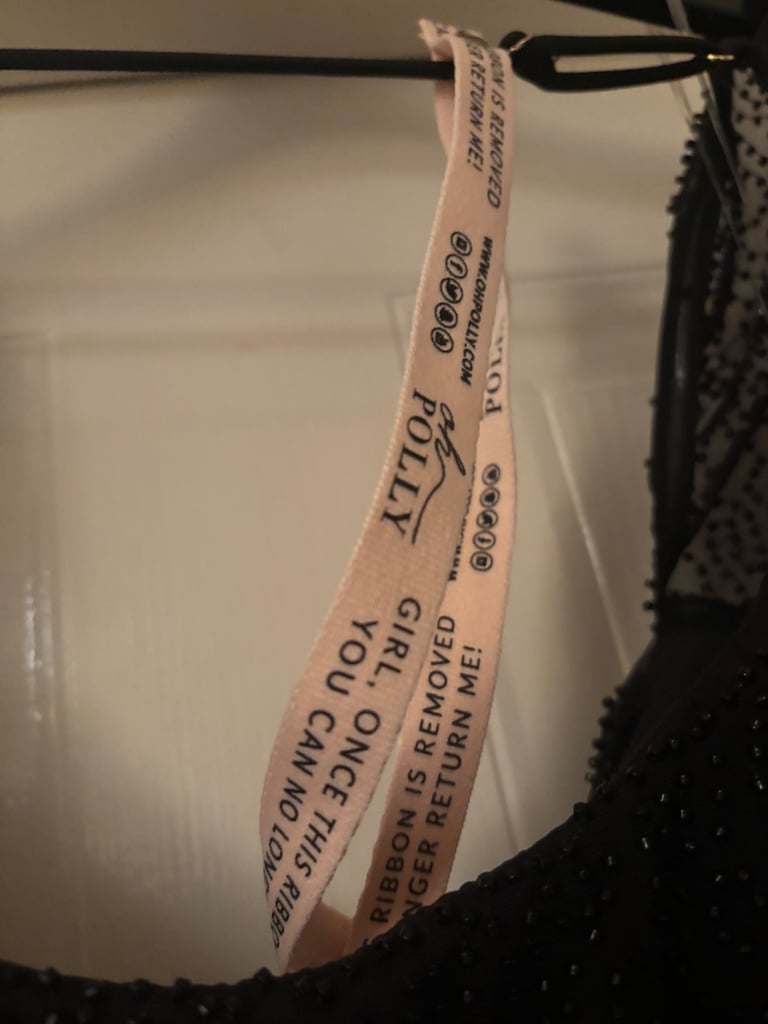 Oh Polly black beaded bodycon dress Size 12