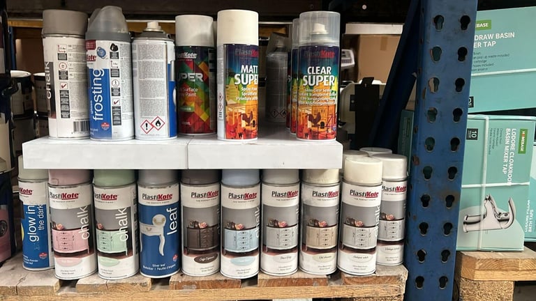 image for PlastiKote Spray Paints £5 Each – Chalk, Clear, Frosting, DIY & Crafts