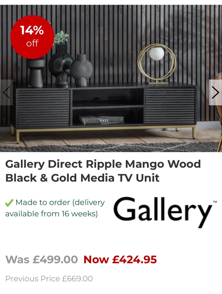 Tv unit (Gallery direct) New, boxed. 