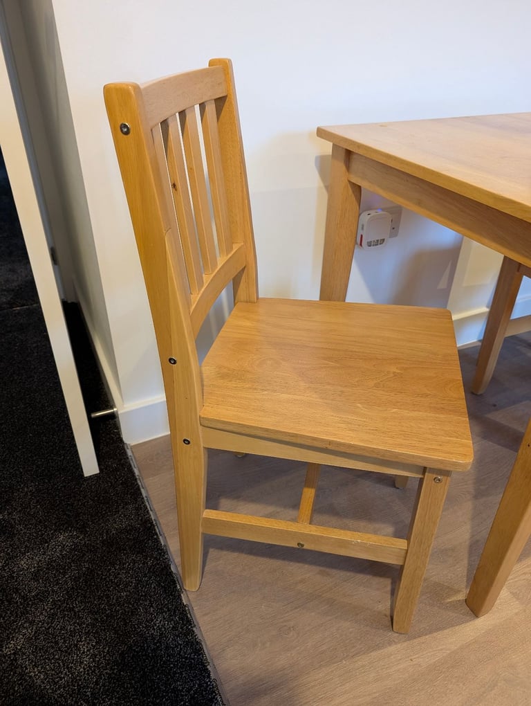 image for Pine small dining table and chairs 