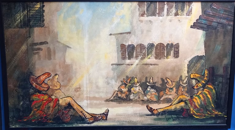 Original Painting After the Tequila The Siesta Mexico Ben Maile listed international artist