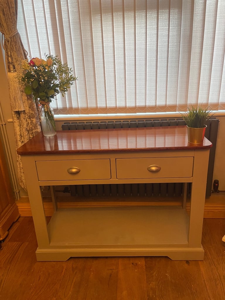 image for Oak furnitureland grey console table / sideboard 