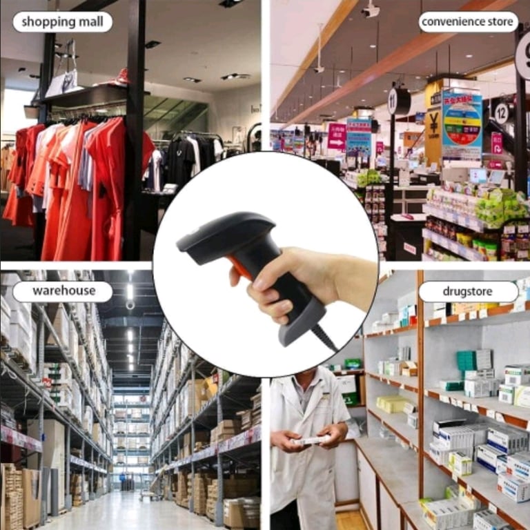 Posunitech USB Laser 2D Barcode Scanner Wired