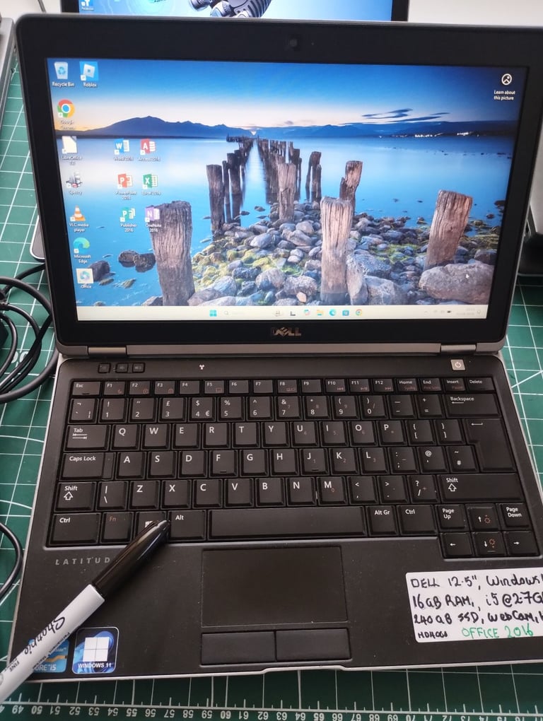 Dell laptop. Windows 11. Full Microsoft Office, 16GB RAM, i5 CPU, 240GB SSD, HDMI, WebCam.
