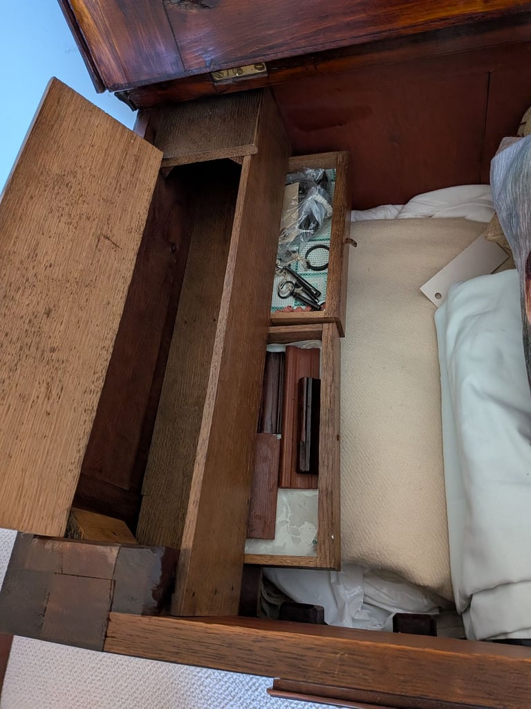 Antique oak mule chest of drawers . Georgian