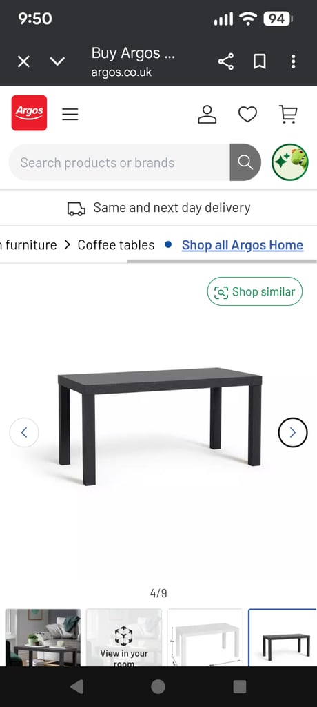 image for BLACK COFFEE TABLE 