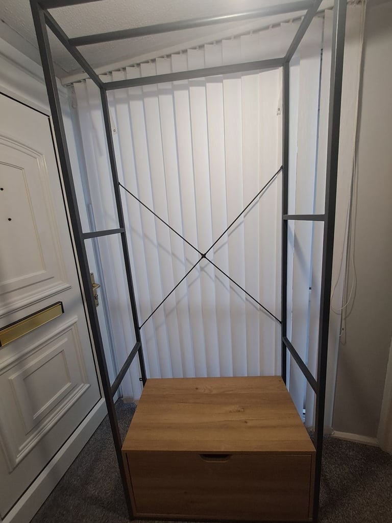 *collection only* Metal Frame Wardrobe with Drawer
