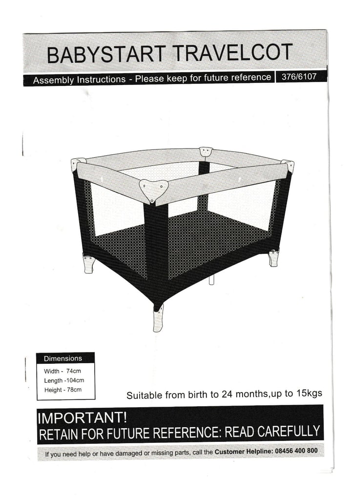 image for Babystart Travel Cot